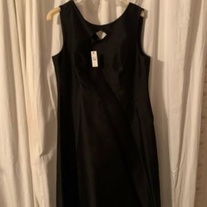 NWT Talbots black satin sleeveless dress fully lined